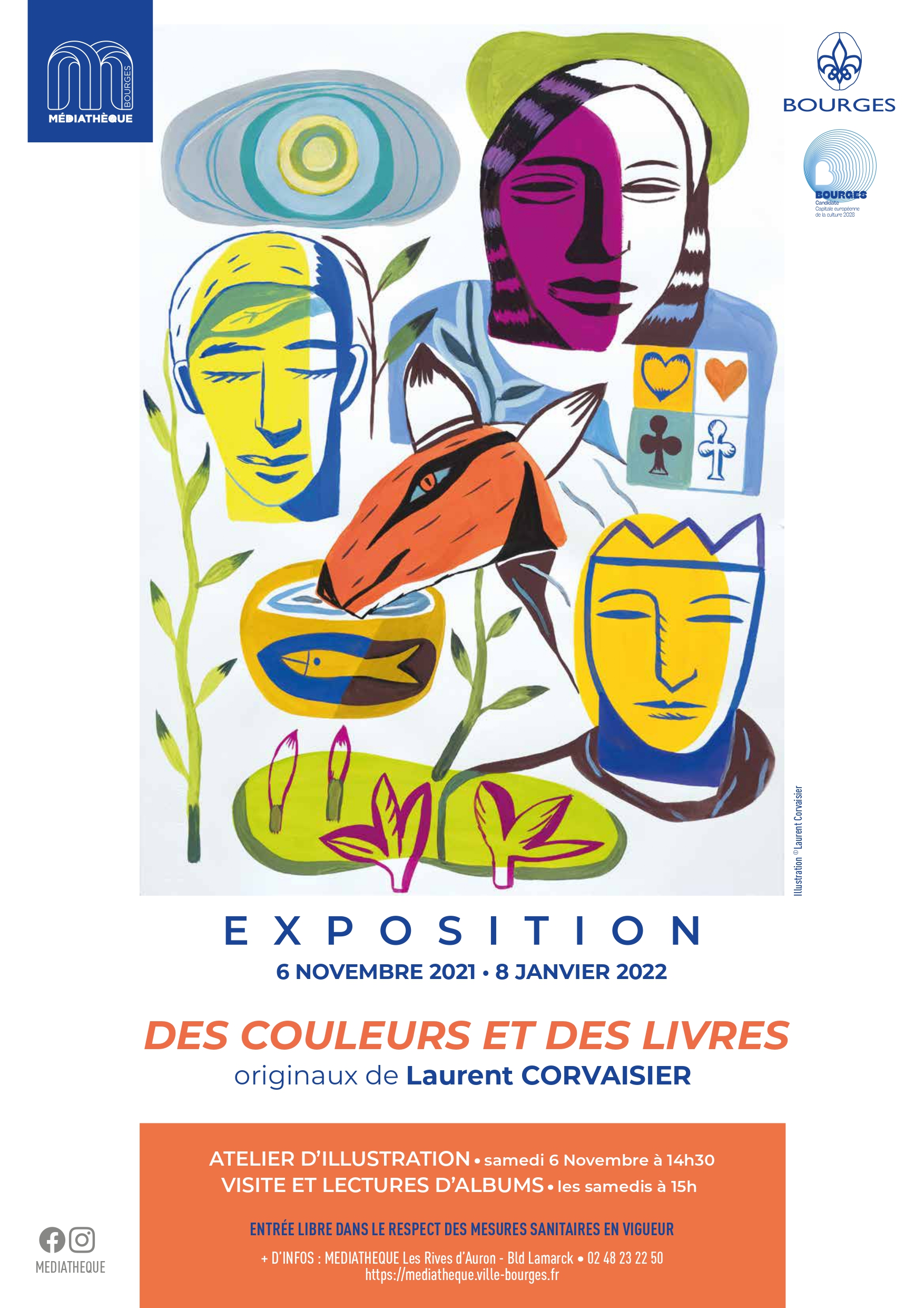 Exposition "Des couleurs et des livres, originaux de Laurent Corvaisier"