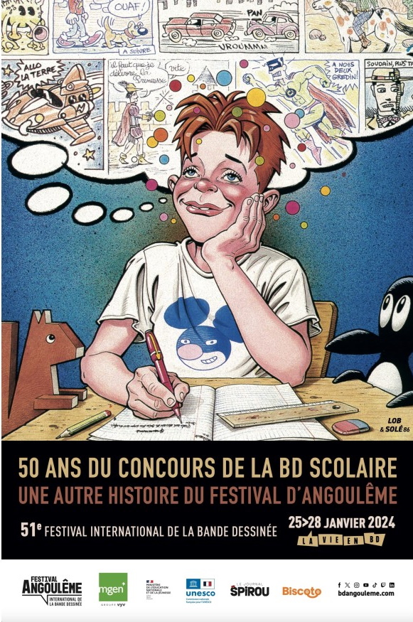 Affiche de l'exposition Les 50 ans du concours de la BD scolaire