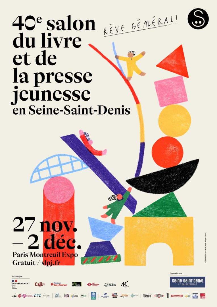 Salon du livre et de la presse jeunesse en Seine Saint-Denis, affiche 2024