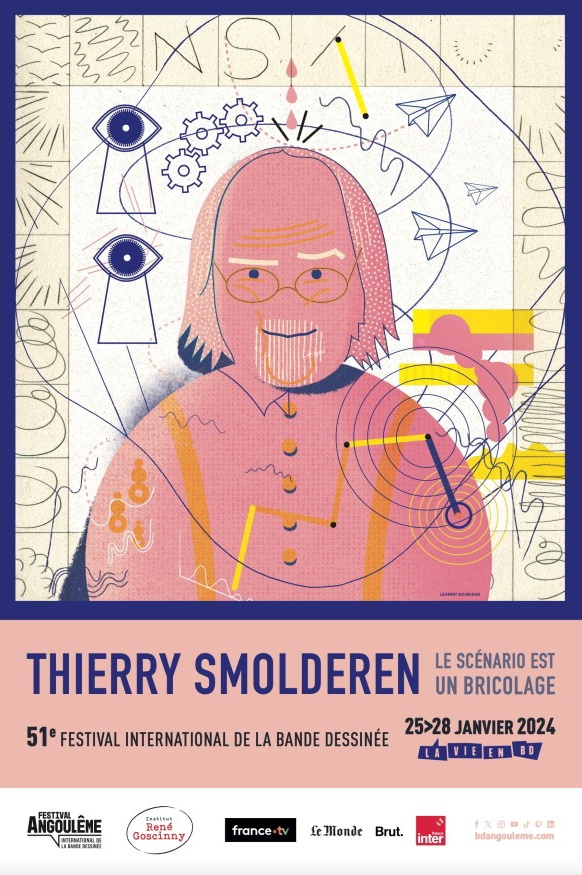 Afiiche de l'exposition Thierry Smolderen « Le scénario est un bricolage »